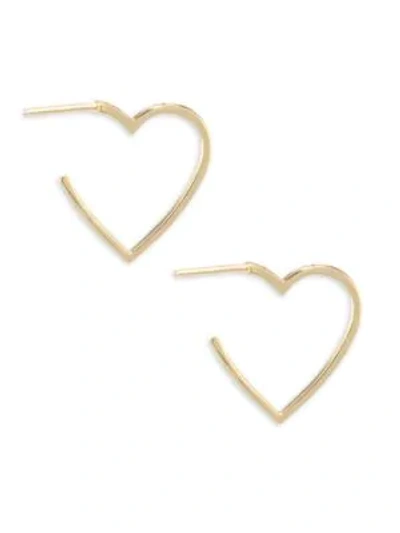 Shop Jennifer Zeuner Jewelry Larissa Mini Heart Hoop Earrings In Gold