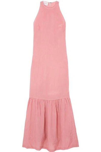 Shop On The Island By Marios Schwab Ogygia Tiered Satin Maxi Dress In Pink
