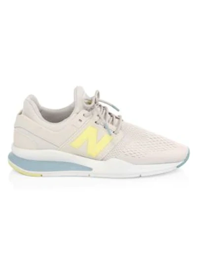 Shop New Balance 247 Suede Mesh Trainers In Moon Beam