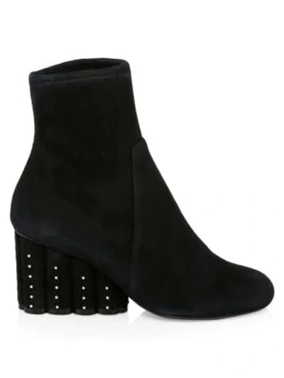 Shop Ferragamo Gallio Suede Wedge Ankle Boots In Black