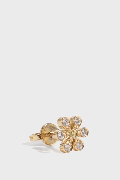 Sophie Bille Brahe Diamond And 18k Yellow Gold Marguerite Floral Earring In Y Gold