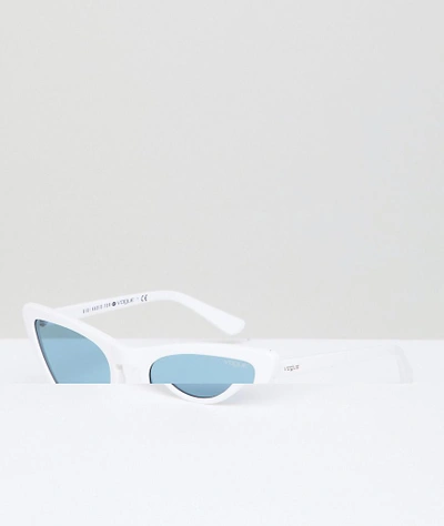 Shop Vogue Eyewear Cat Eye Sunglasses By Gigi Hadid In White - White