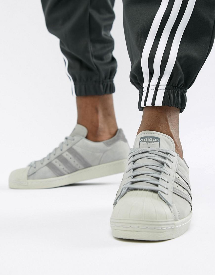 adidas superstar gray stripes
