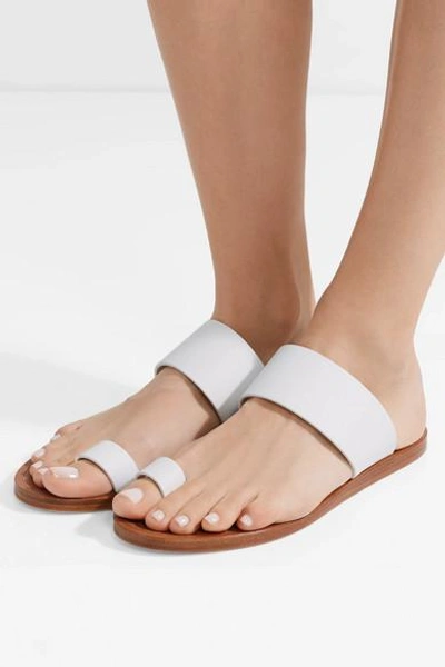 Shop Common Projects Minimalist Leather Sandals In White