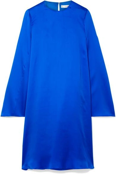 Shop The Row Bantoi Washed Silk-charmeuse Midi Dress In Bright Blue