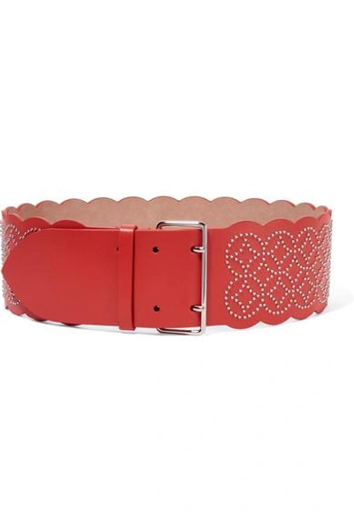 Shop Alaïa Studded Leather Waist Belt