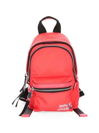 Shop Marc Jacobs Mini Logo Backpack In Poppy Red