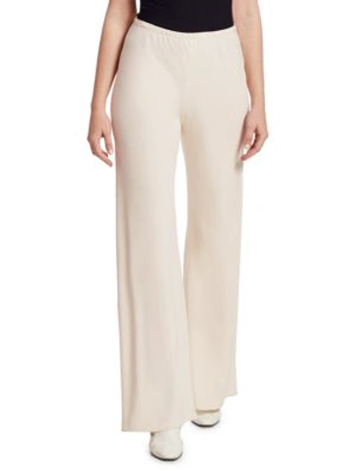 Shop The Row Gala Wide Leg Acetate Pants In Eggshell