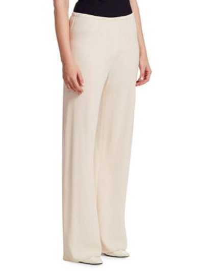 Shop The Row Gala Wide Leg Acetate Trousers In Eggshell