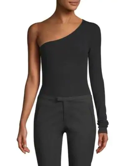 Shop Atm Anthony Thomas Melillo Single Sleeve Bodysuit In Black