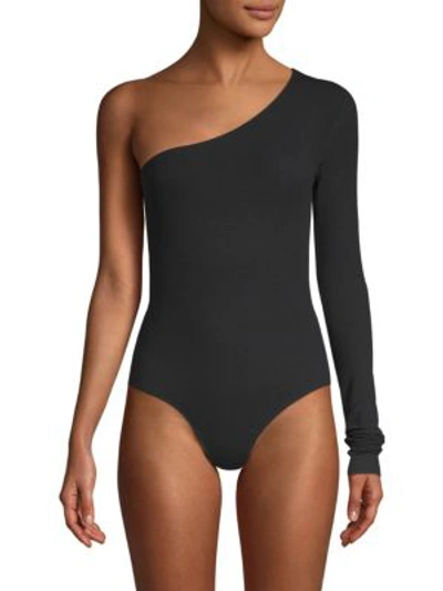 Shop Atm Anthony Thomas Melillo Single Sleeve Bodysuit In Black