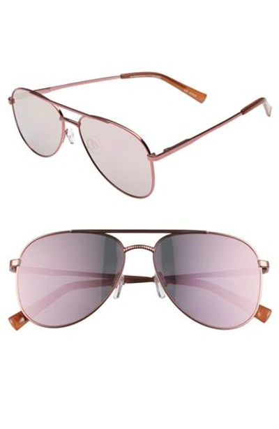 Shop Le Specs Kingdom 57mm Polarized Aviator Sunglasses - Matte Rose