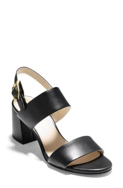 Shop Cole Haan Avani Block Heel Sandal In Black Leather