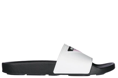 Shop Prada Women's Rubber Slippers Sandals In White