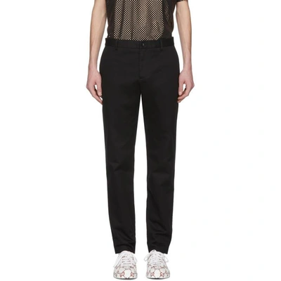 Shop Gucci Black Embroidered Chinos In 1000 Black