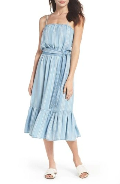 Shop Bb Dakota Tailyn Stripe Midi Dress In Chambray