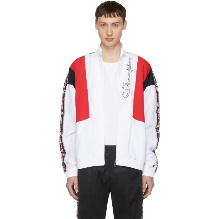champion white track jacket