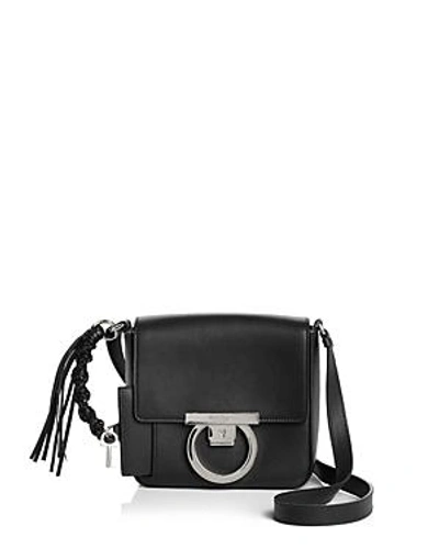 Shop Ferragamo Lock Small Leather Shoulder Bag In Nero Black/gold