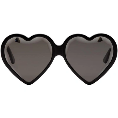 Shop Gucci Black Heart Sunglasses In 001 Black
