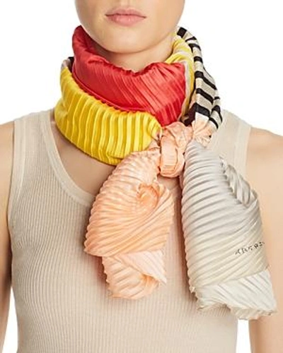 Shop Abstract Plisse Multicolor Stripe Oblong Scarf - 100% Exclusive In Yellow/coral