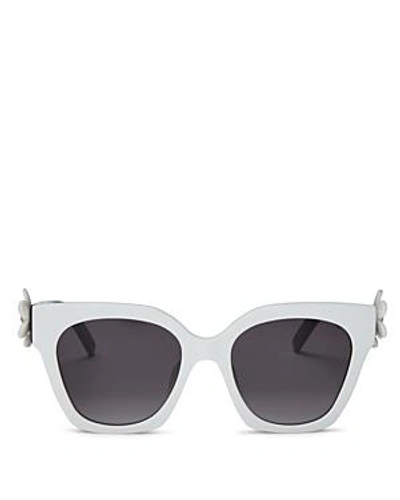 Shop Marc Jacobs Women's Daisy Square Sunglasses, 52mm In White/dark Gray