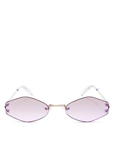 Shop Kendall + Kylie Kendall And Kylie Women's Kye Mirrored Round Sunglasses, 51mm In Shiny Silver/lavender Silver