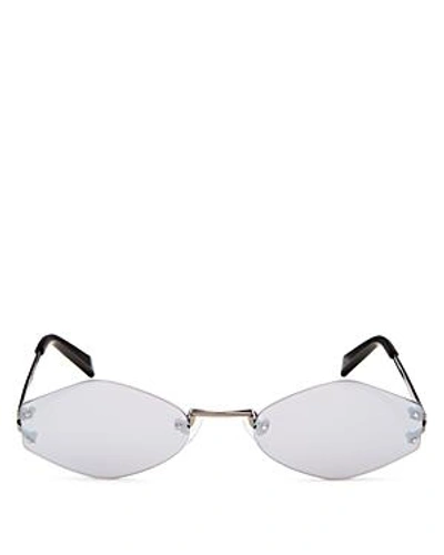 Shop Kendall + Kylie Kendall And Kylie Women's Kye Mirrored Round Sunglasses, 51mm In Shiny Gunmetal/smoke Silver