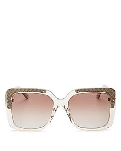 Shop Bottega Veneta Women's Square Sunglasses, 54mm In Cream/pink