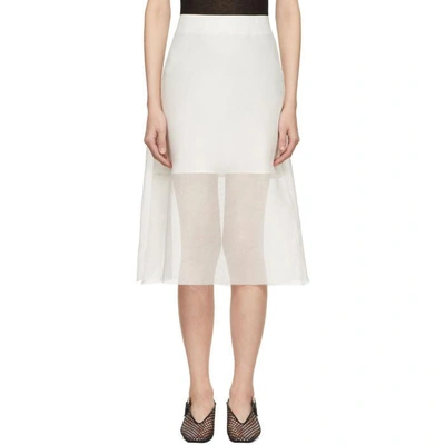 Shop Yang Li Off-white Midi Skirt In 01 Off Whit