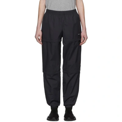 Shop Balenciaga Black Nylon Zipped Track Pants In 1000 Black