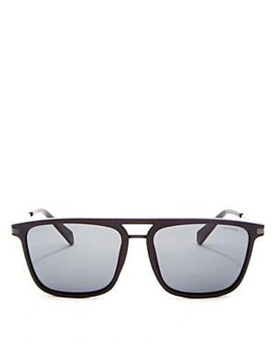 Shop Polaroid Men's Polarized Square Sunglasses, 56mm In Black