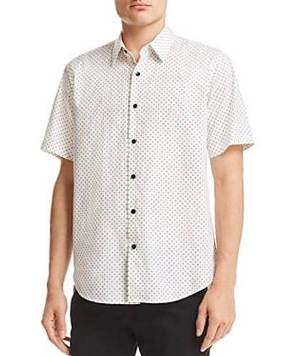 Shop Theory Stitch Print Regular Fit Button-down Shirt In Ivory Multi