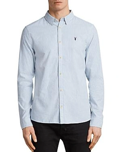 Shop Allsaints Kilda Slim Fit Button-down Shirt In Blue Stripe