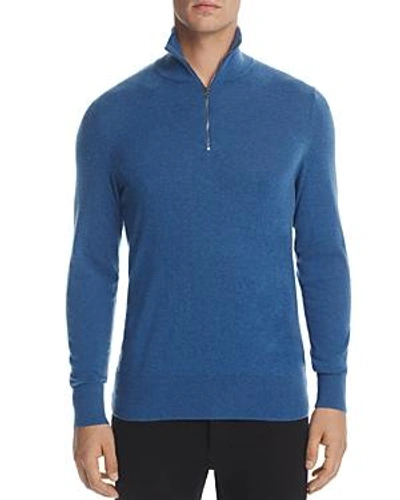 Shop Burberry Rawlins Half-zip Sweater In Steel Blue