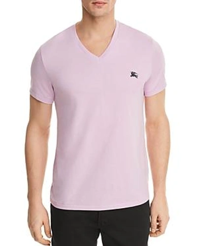 Shop Burberry Jadford V-neck Tee In Pale Fuchsia