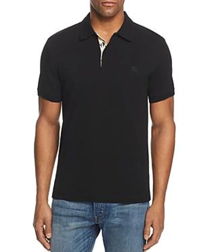 Shop Burberry Bedford Regular Fit Polo Shirt In Black