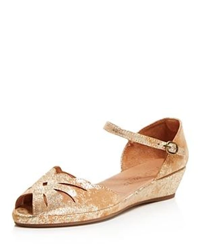 Shop Gentle Souls Women's Lily Moon Leather Wedge Flats In Gold