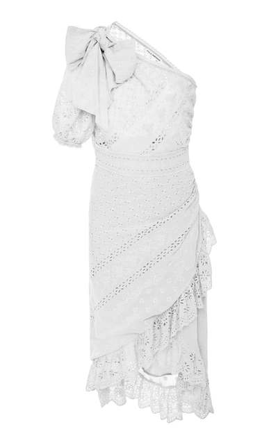 Shop Ulla Johnson Gwyneth One Shoulder Eyelet Dress In White