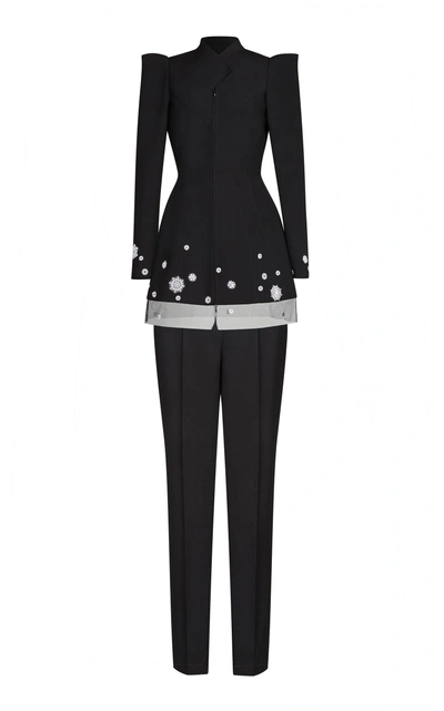 Shop Yanina Demi Couture Wool Suit In Black