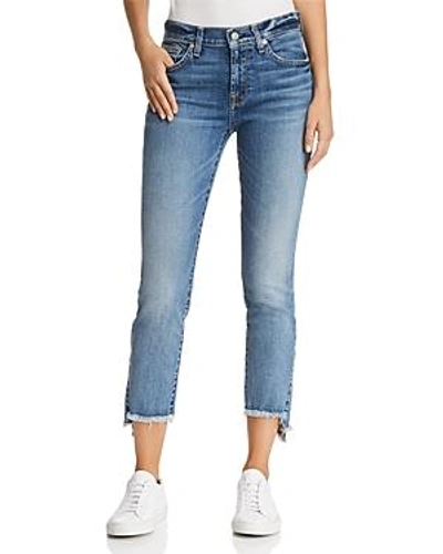 Shop 7 For All Mankind Skinny Frayed-hem Jeans In Canyon Ranch
