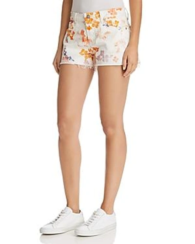 Shop 7 For All Mankind Floral Print Cutoff Denim Shorts In Loft Garden