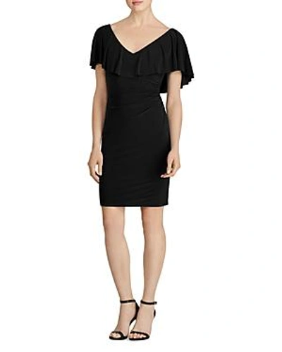 Shop Ralph Lauren Lauren  Ruffled Jersey Dress In Black