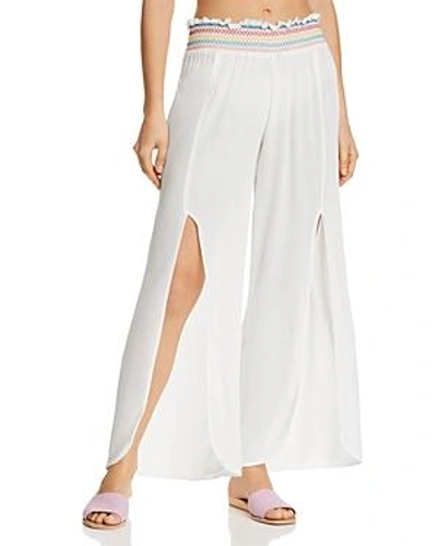 Shop Isabella Rose Crystal Cover Split Leg Pants Swim Cover-up In White