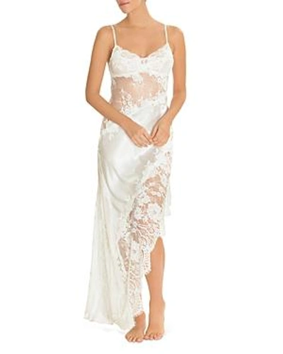 Shop Jonquil Satin & Lace Long Gown In Ivory