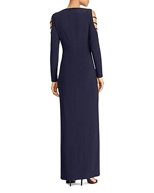 ralph lauren cold shoulder jersey gown