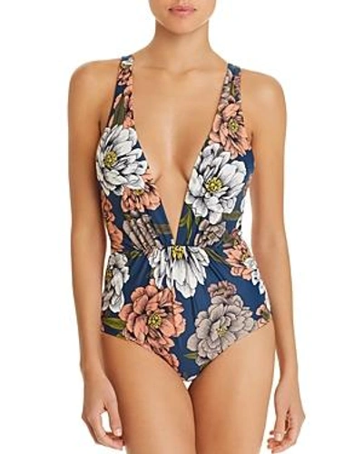 Shop Tori Praver Andie One Piece Swimsuit In Marigot Floral Sapphire