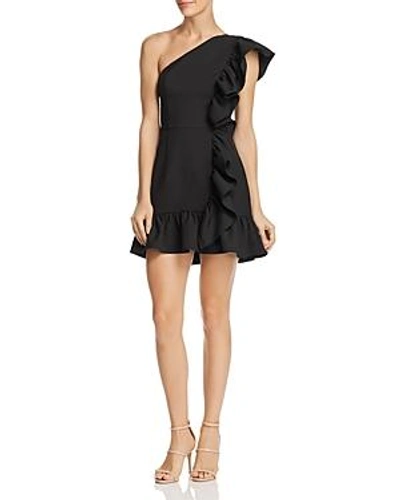 Shop Jarlo Xanadu One-shoulder Dress In Black