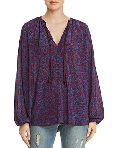 Shop Elizabeth And James Chance Printed Silk Top In Multi