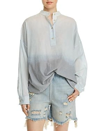 Shop Elizabeth And James Flint Oversize Ombre Shirt In Ombre Indigo