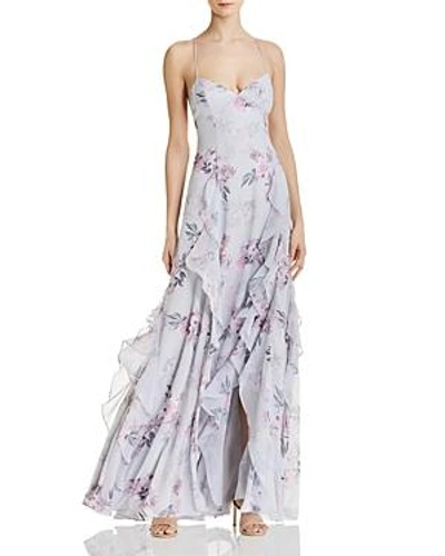 Shop Fame And Partners Nav Floral Gown In Dream Floral